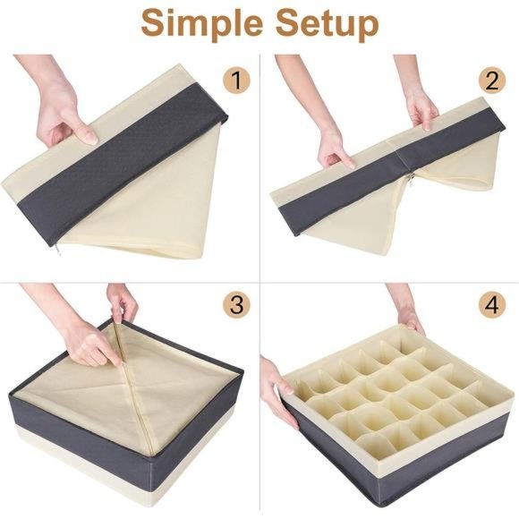 Drawer Organizer Divider, Foldable Closet Storage Organizer Basket,&Organization - Picture 4 of 6